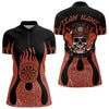 Maxcorners Skull Firefighter Orange-Black Custom Flame Dart Shirt For Men, Dart Team Jerseys