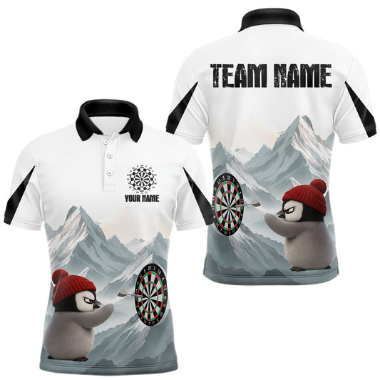 Maxcorners Cold Fierce Penguin Duo Play Darts Men Darts Polo Shirt Personalized Name For Darters
