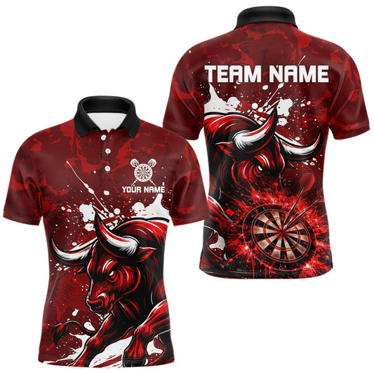 Maxcorners Personalized Golden And Purple Galaxy Darts Polo & 1/4 Zip Shirt For Men Darts Clothing Jerseys