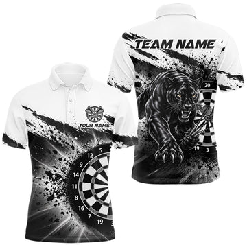 Maxcorners Custom Panther Darts Shirt For Men Personalized Splatter Black Dartboard Jersey Panther Darts Team Gift