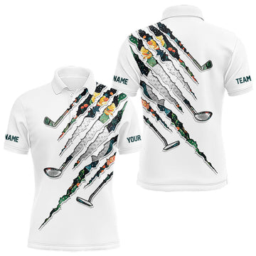 Cactus Pattern Golf Polo Shirt For Men Custom Cactus Golf Team Shirt, Golfer Gifts LM1203