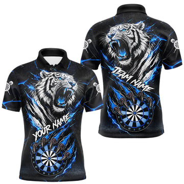 Maxcorners Custom Blue Claws Tiger Dart Shirts For Men Thunder Tiger Dart Team Shirt Darter Clothing Outfits