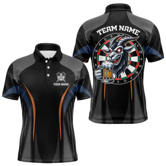 Maxcorners Custom Goat With Beer Funny Dart Shirts For Men, Dart Team Jerseys LM243
