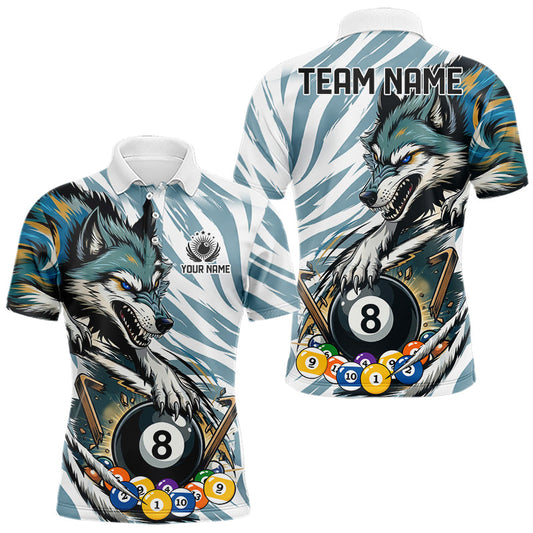 Maxcorners Personalized Wolf Claws 8 Ball Billiard Pool Shirt Custom Funny Billiard 3D Team Attire For Men LM2603