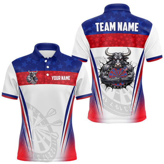 Maxcorners Funny Bull Darts Shirt For Men Custom American Flag Dart Uniforms, Gifts For Dart PlayersMaxcorners Funny Bull Darts Shirt For Men Custom American Flag Dart Uniforms, Gifts For Dart Players LM0510