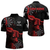 Maxcorners Red Ferocious Bull Grunge Dartboard Darts Shirt For Men - Custom Name & Team Jersey LM3006