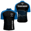 Maxcorners Navy Lightning US Map Dartboard Men's Darts Shirt - Custom Name For Dart Players MT1006