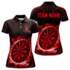 Maxcorners Lightning Smoke Red Dartboard Men's Darts Shirt - Custom Name For Darts Jersey LM1506