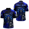 Maxcorners The Grim With Skulls Navy Smoke Men's Darts Team Shirt - Custom Name For Players LM2206