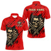 Maxcorners Skull Dartboard Strike Red Men's Darts Team Shirt - Custom Name For Darts Jersey LM2206