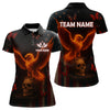 Maxcorners Custom US Flag Patriotic Polo Dart Shirt For Men Flame Eagle Skull Dart Jersey MT0609