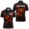 Maxcorners Custom US Flag Patriotic Polo Dart Shirt For Men Flame Eagle Skull Dart Jersey MT0609