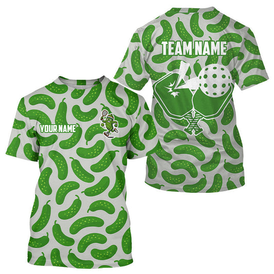 Maxcorners Custom Pickle Funny Pickleball T-Shirt For Men Mascot Pickle For Pickleball Lovers LM0409