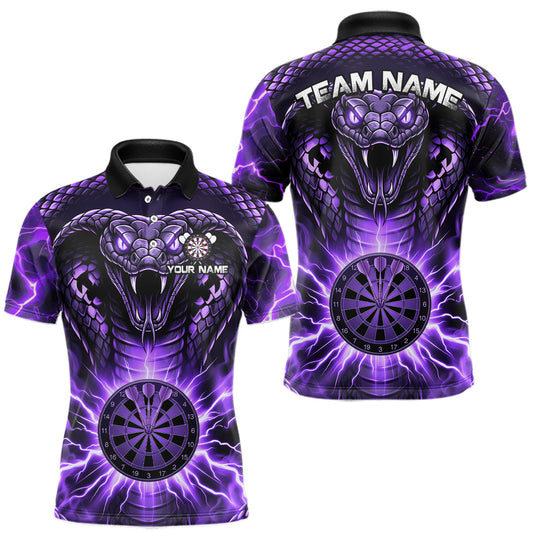 Maxcorners Thunder Lightning Purple Cobra Snake Dart Shirts For Men Custom Team Outfit Darts Jerseys