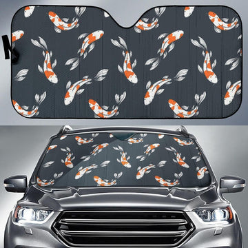 Maxcorners Koi Fish Black Background Auto Sun Shade
