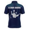 Maxcorners Biue Hexagon Patterrn Bowling Player Customized Name And Team Name 3D Shirt