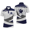 Maxcorners Navy & Grey Bowling For Team Bowling Team Men And Women Polo Shirts, Bowling Pattern Outfits