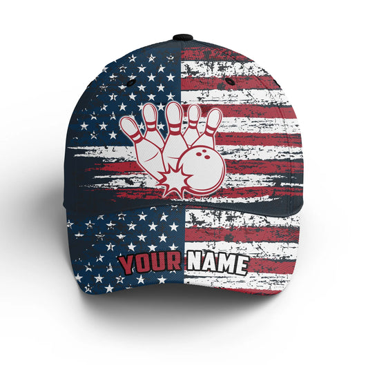 Macorners Personalized Bowling 3D Cap, Custom Bowling Hat for Men Women