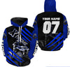 Maxcorners Personalized Blue ATV Quad Hoodie Men Women ATV Motocross Hooded Jersey Extreme Off-Road MT2709