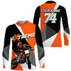 Maxcorners Kid Men Women Dirt Bike Jersey Orange Upf30+ Custom Motocross Shirt Motorcycle Racing MT2809