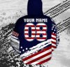 Maxcorners American Flag Quad Bike Hooded Jersey Men Women Custom ATV Motocross Hoodie Patriotic MT2709