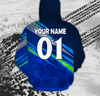 Maxcorners Custom Blue ATV Quad Hoodie Men Women Extreme ATV Motocross Quad Bike Hooded Jersey MT2709