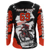 Maxcorners Dirt Bike Racing Jersey Red Upf30+ Motocross Shirt Men Kid Women Off-Road Jersey MT2709