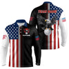 Maxcorners Eagle Ball Golf Custom American Flag Golf Polo Shirt Patriotic Golf Shirts For Men