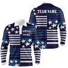 Maxcorners Customize Patriotic Golf Polo Shirt for Team Blue Golf Shirts for Women Men LM2007