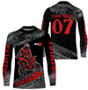 Maxcorners Motocross Jersey Kid Men Dirt Bike Racing Shirt Upf30+ Off-road Motorcycle Jersey Red MT2809
