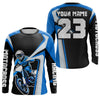 Maxcorners Custom Motocross Jersey Blue Dirt Bike Shirt For Kid Women Men Off-road Shirt MT2709