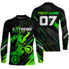Maxcorners Green Motocross Racing Jersey Custom Dirt Bike Shirt Kid Women Men Motorcycle Shirt MT2709