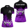 Maxcorners Purple Smoke Bowling Shirts for Men Women Team Personalized Bowling Polo and Quarter Zip MT2108