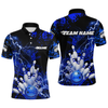 Maxcorners Blue Thunder Lightning Bowling Shirt Custom Colorful Bowling Jersey Men Women Team LM0705