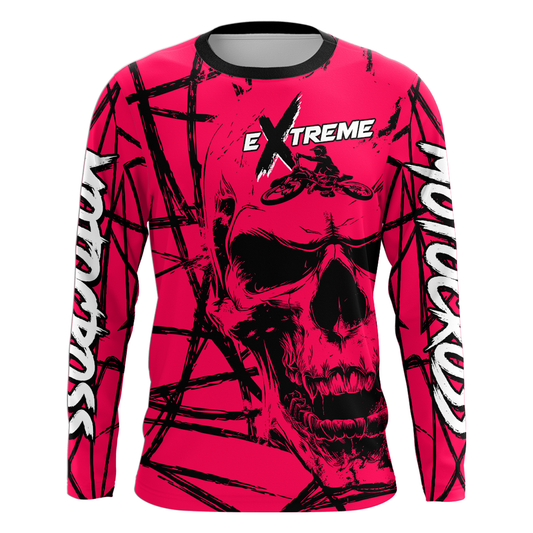 Maxcorners Motocross Racing Jersey Pink Upf30+ Dirt Bike Shirt MX Off-Road Motorcycle Shirt MT2709