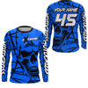 Maxcorners Motocross Racing Jersey Blue Upf30+ Dirt Bike Shirt MX Off-Road Motorcycle Shirt MT2709