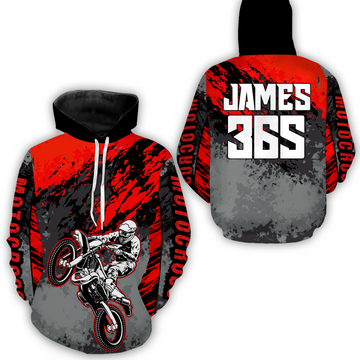 Maxcorners Red Motocross Racing Hoodie Jersey For Men Women Dirt Bike Off-road Hoodie MT2809