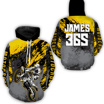 Maxcorners Yellow Motocross Racing Hoodie Jersey For Men Women Dirt Bike Off-road Hoodie  MT2809
