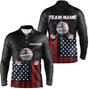 Maxcorners Custom Patriotic Golf Polo Shirt For Men Women American Flag Golf Polo Shirts
