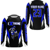 Maxcorners Motocross Racing Jersey Blue Off-road Riding Dirt Bike Shirt For Kid Men Women MT2709