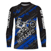 Maxcorners Kid Men Motocross Jersey Personalized Upf30+ Blue Dirt Bike Shirt MX Racing Jersey MT2809