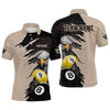 Maxcorners Personalized American Flag Eagle 8 & 9 Billiard Jersey for Men Billiard Shirt Polo & 1/4 Zip