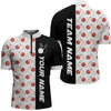 Maxcorners White Bowling Pattern Custom Men Bowling Polo & Quarter-Zip Shirts Bowling Team Jerseys Lm243