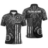 Maxcorners American Flag Eagle Billiard Jerseys Custom Name 8 Ball Pool Billiard For Men And Women Billiard Shirts Polo & 1/4 Zip Shirt