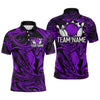 Maxcorners Custom Purple Bowling Men Bowling Shirt Polo & Quarter-Zip Bowling Team Jerseys MT1706