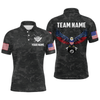 Maxcorners Billiard Shirt For Men Custom Name American Flag Eagle Billiard Jersey 8 Ball Pool Billiard For Men Team Shirt