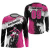 Maxcorners Adult&Kid Pink Custom Motocross Jersey UPF30+ MX Racing Dirt Bike Racewear| MT2809