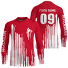 Maxcorners Adult&Kid red custom dirt bike jersey Motocross jersey upf30+ mens women Motocross Shirt| MT2709