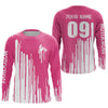 Maxcorners Adult&Kid pink custom dirt bike jersey Motocross jersey upf30+ mens women Motocross Shirt| MT2709