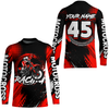 Maxcorners Custom Dirt Bike Red Jersey Motocross Jersey Upf30+ Mens Women Motocross Shirt| MT2809